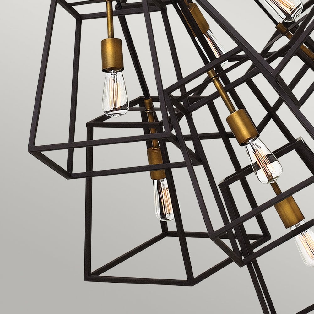 Fulton 7 Light Pendant Fitting In Bronze Finish HK-FULTON-7P