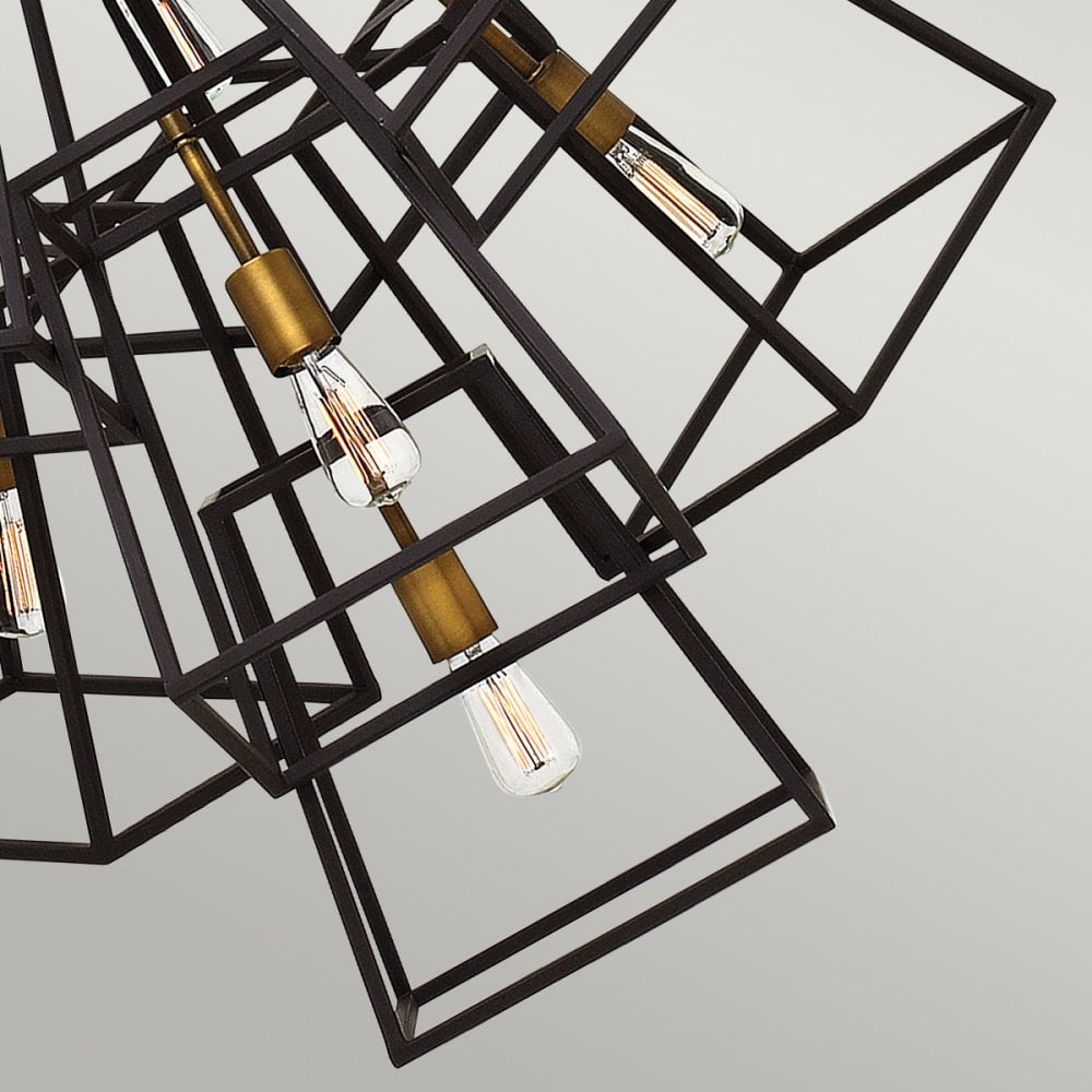Fulton 7 Light Pendant Fitting In Bronze Finish HK-FULTON-7P