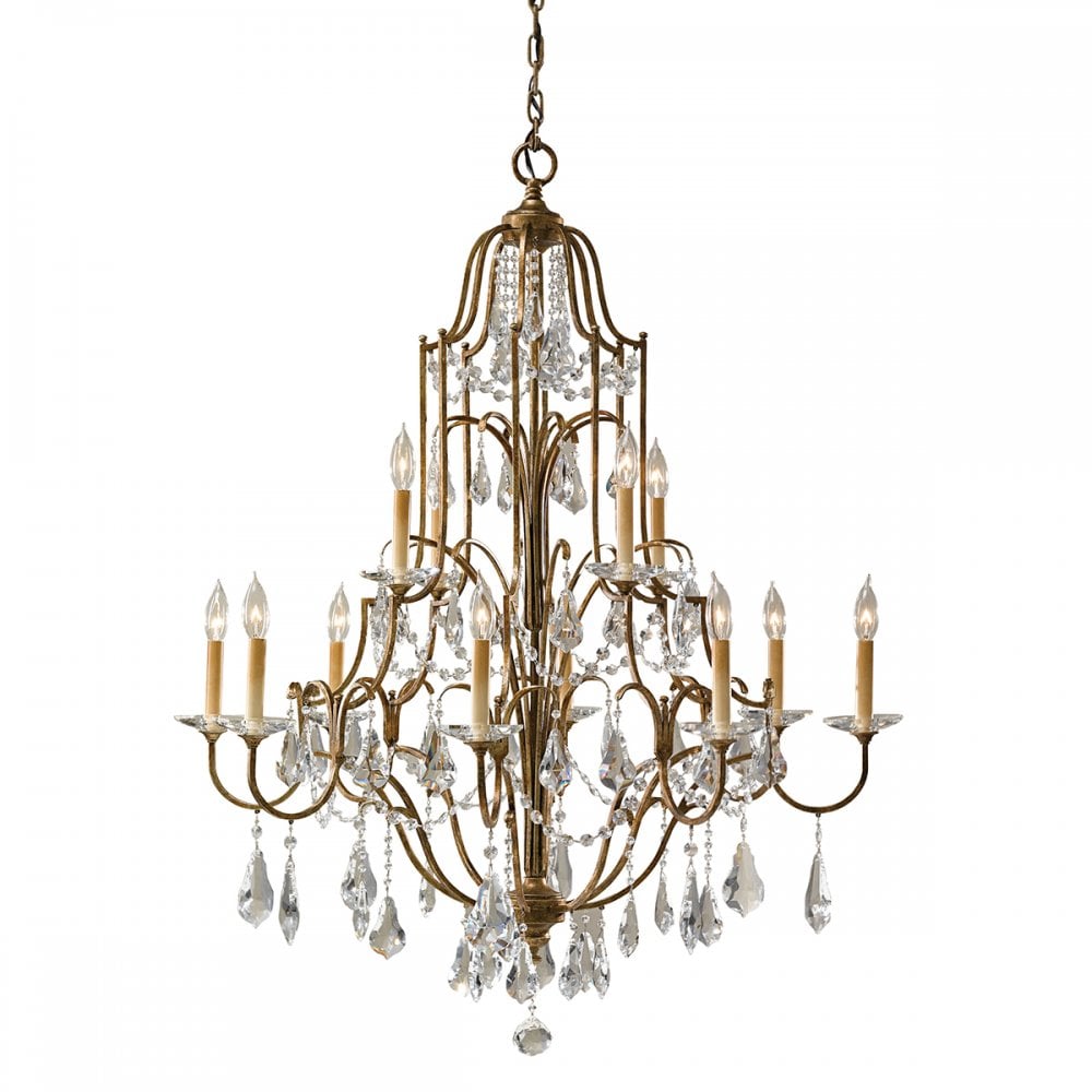 Valentina Classic 12 Light Ceiling Chandelier In Oxidised Bronze Finish FE-VALENTINA12
