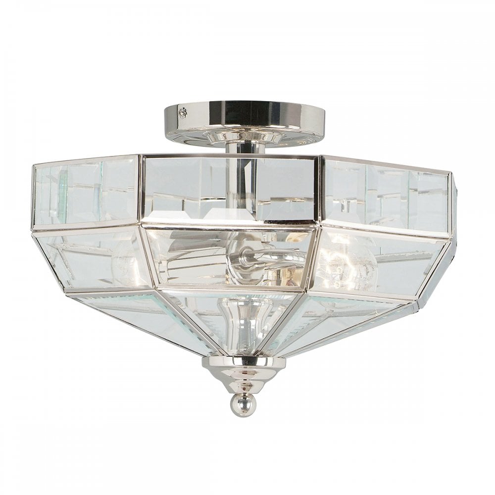 Old Park Semi-Flush Polished Nickel ceiling light