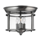 Gentry Flush Ceiling Light in Pewter Finish HK-GENTRY-F-PW