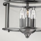 Gentry Flush Ceiling Light in Pewter Finish HK-GENTRY-F-PW