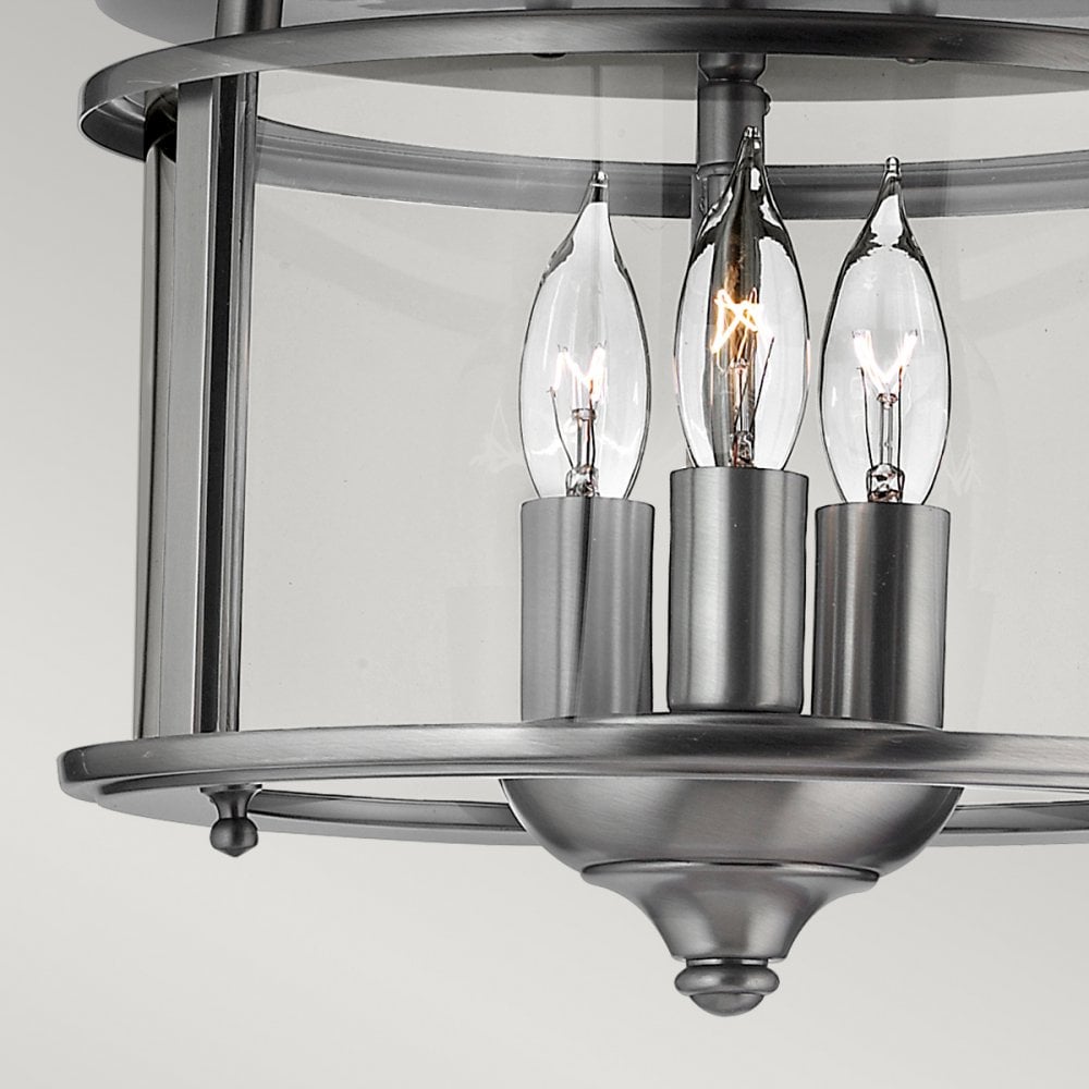 Gentry Flush Ceiling Light in Pewter Finish HK-GENTRY-F-PW