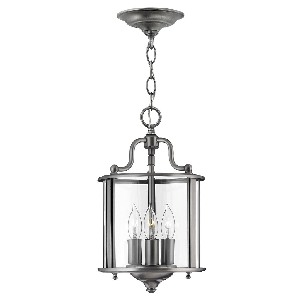 Gentry 3 Light Small Ceiling Lantern in Pewter Finish HK-GENTRY-P-S-PW