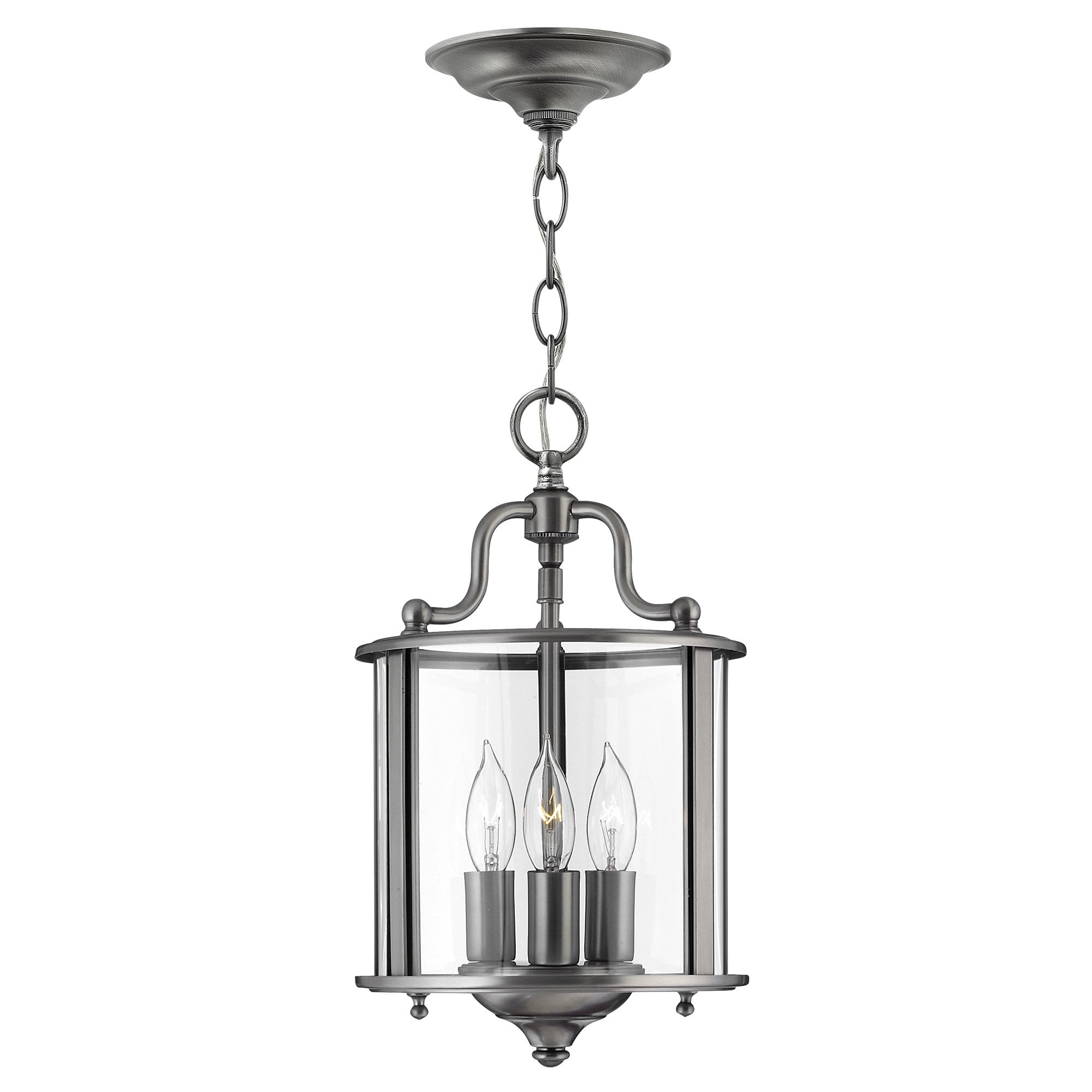 Gentry 3 Light Small Ceiling Lantern in Pewter Finish HK-GENTRY-P-S-PW
