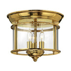 Gentry 3 Light Flush Ceiling Light in Polished Brass Finish HK-GENTRY-F-PB