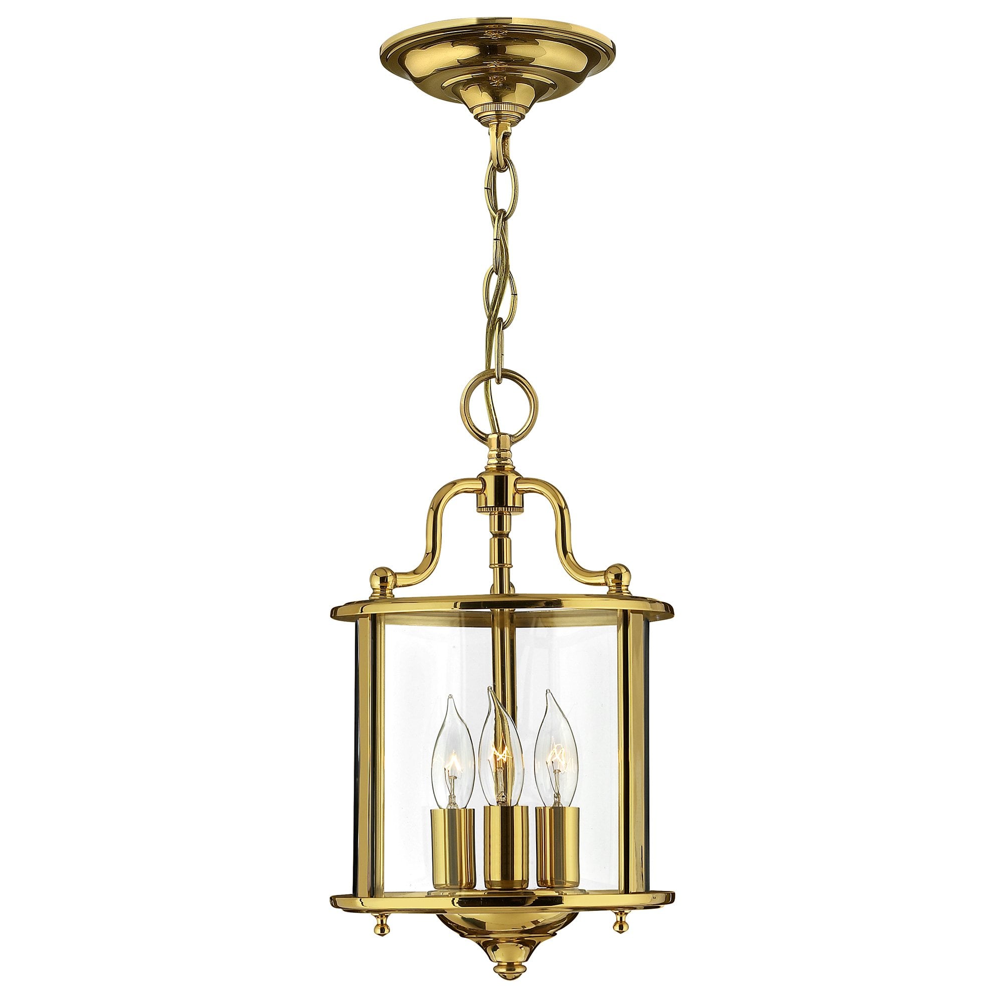 Gentry 3 Light Ceiling Pendant Light in Polished Brass Finish HK-GENTRY-P-S-PB