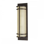 Fusion Stylish 2 Light Wall Light In Grecian Bronze With Amber Ribbed Glass FE-FUSION2