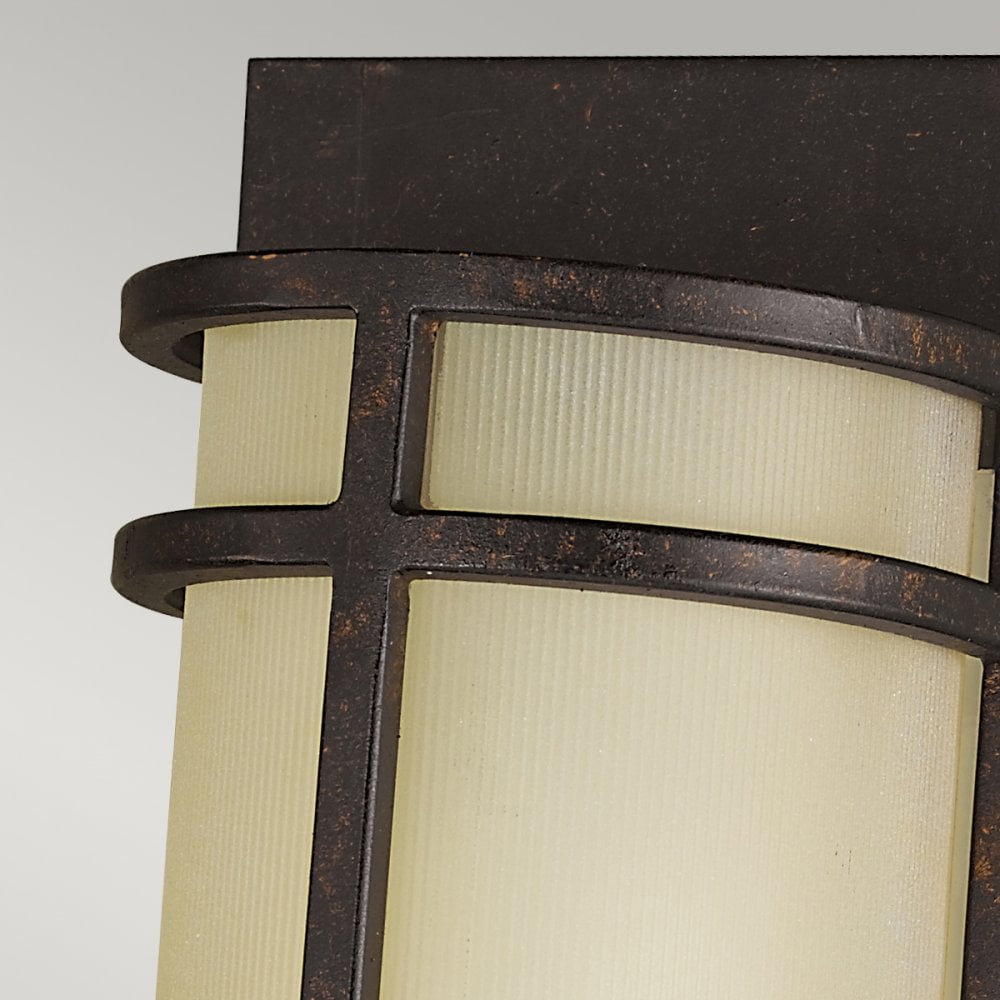 Fusion Stylish 2 Light Wall Light In Grecian Bronze With Amber Ribbed Glass FE-FUSION2