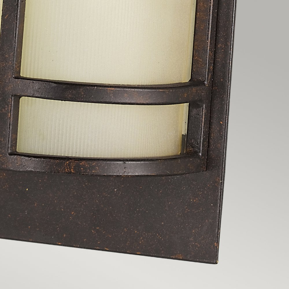 Fusion Stylish 2 Light Wall Light In Grecian Bronze With Amber Ribbed Glass FE-FUSION2