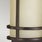 Fusion Stylish 2 Light Wall Light In Grecian Bronze With Amber Ribbed Glass FE-FUSION2