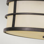 Fusion Stylish Flush Ceiling Light In Grecian Bronze With Amber Glass FE-FUSION-F