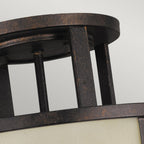 Fusion Stylish Semi Flush Ceiling Light In Grecian Bronze With Amber Glass FE-FUSION-SF