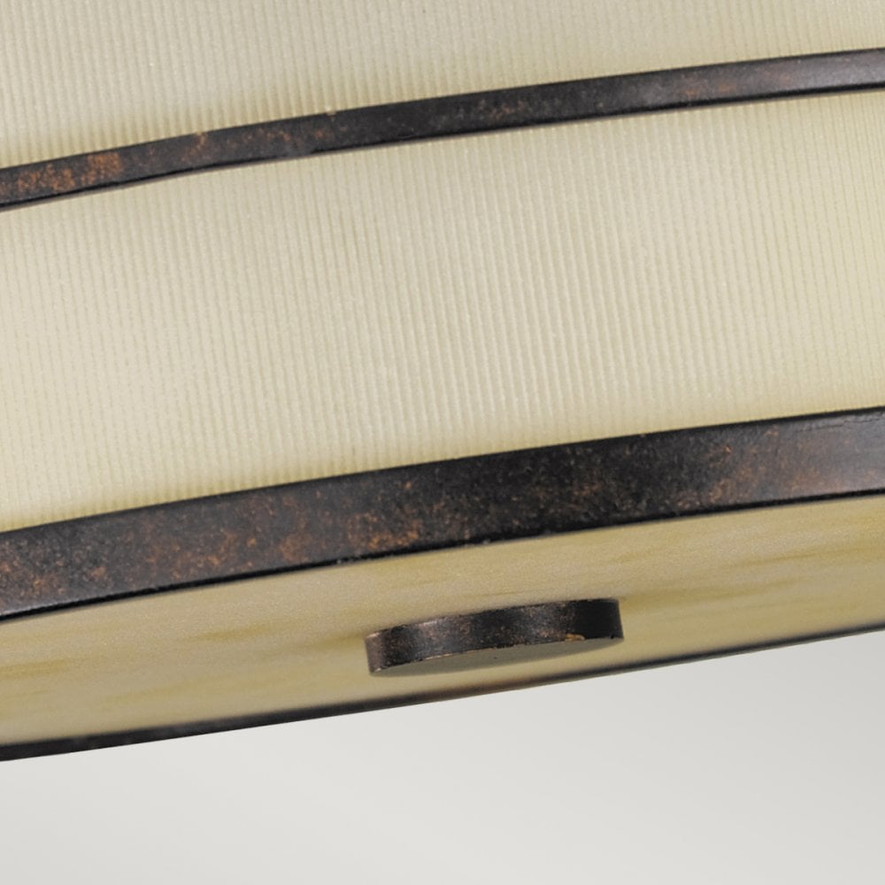 Fusion Stylish Semi Flush Ceiling Light In Grecian Bronze With Amber Glass FE-FUSION-SF