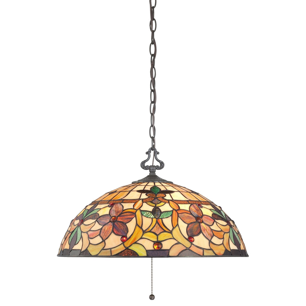 Kami Tiffany Bronze 3 Light Ceiling Pendant QZ-KAMI-P