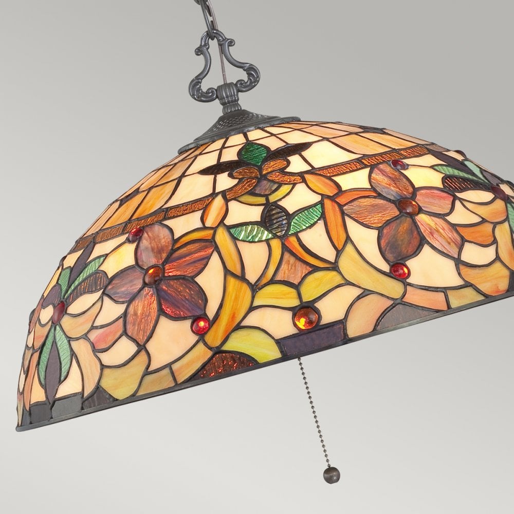 Kami Tiffany Bronze 3 Light Ceiling Pendant QZ-KAMI-P