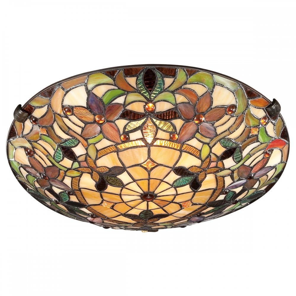 Kami Tiffany Flush Mount Ceiling Pendant QZ-KAMI-F