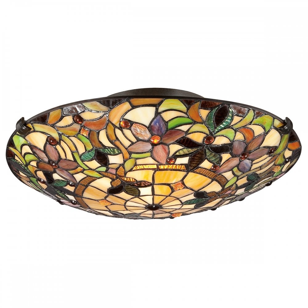 Kami Tiffany Flush Mount Ceiling Pendant QZ-KAMI-F