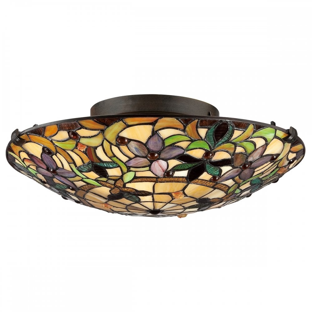 Kami Tiffany Flush Mount Ceiling Pendant QZ-KAMI-F