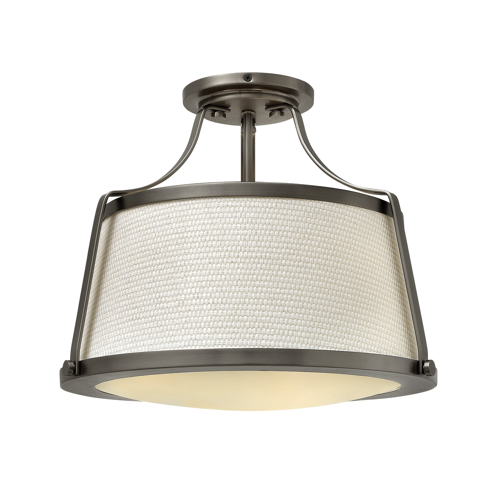 Charlotte 3 Light Antique Nickel Semi Flush Light HK-CHARLOTTE-SF-AN