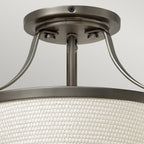 Charlotte 3 Light Antique Nickel Semi Flush Light HK-CHARLOTTE-SF-AN
