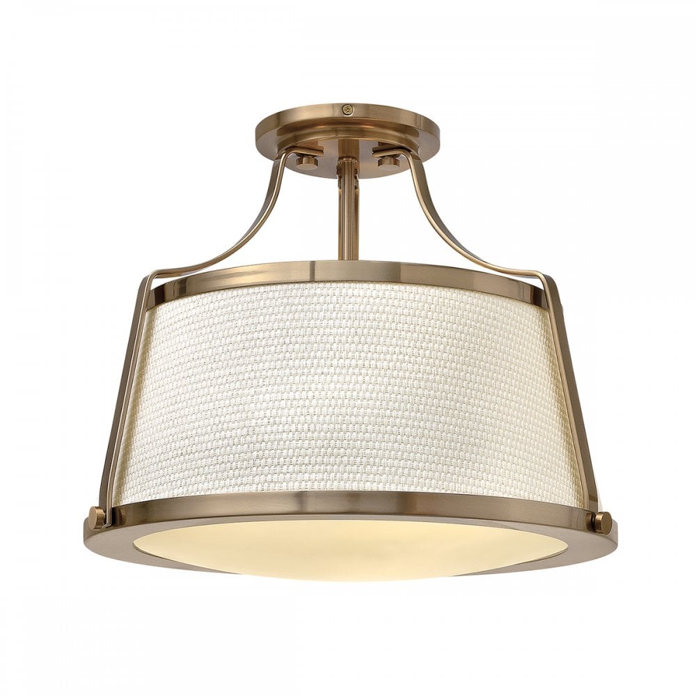 Charlotte 3 Light Brushed Caramel Semi Flush Light HK-CHARLOTTE-SF-BC