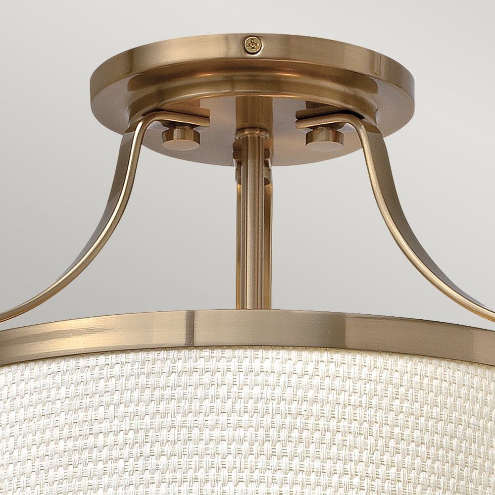 Charlotte 3 Light Brushed Caramel Semi Flush Light HK-CHARLOTTE-SF-BC