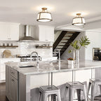 Charlotte 3 Light Brushed Caramel Semi Flush Light HK-CHARLOTTE-SF-BC