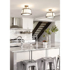 Charlotte 3 Light Brushed Caramel Semi Flush Light HK-CHARLOTTE-SF-BC