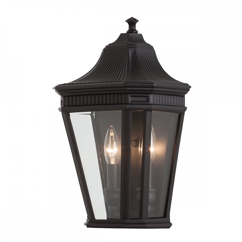 Cotswold Lane Outdoor Half Wall Lantern In Black Finish FE-COTSLN7 BK