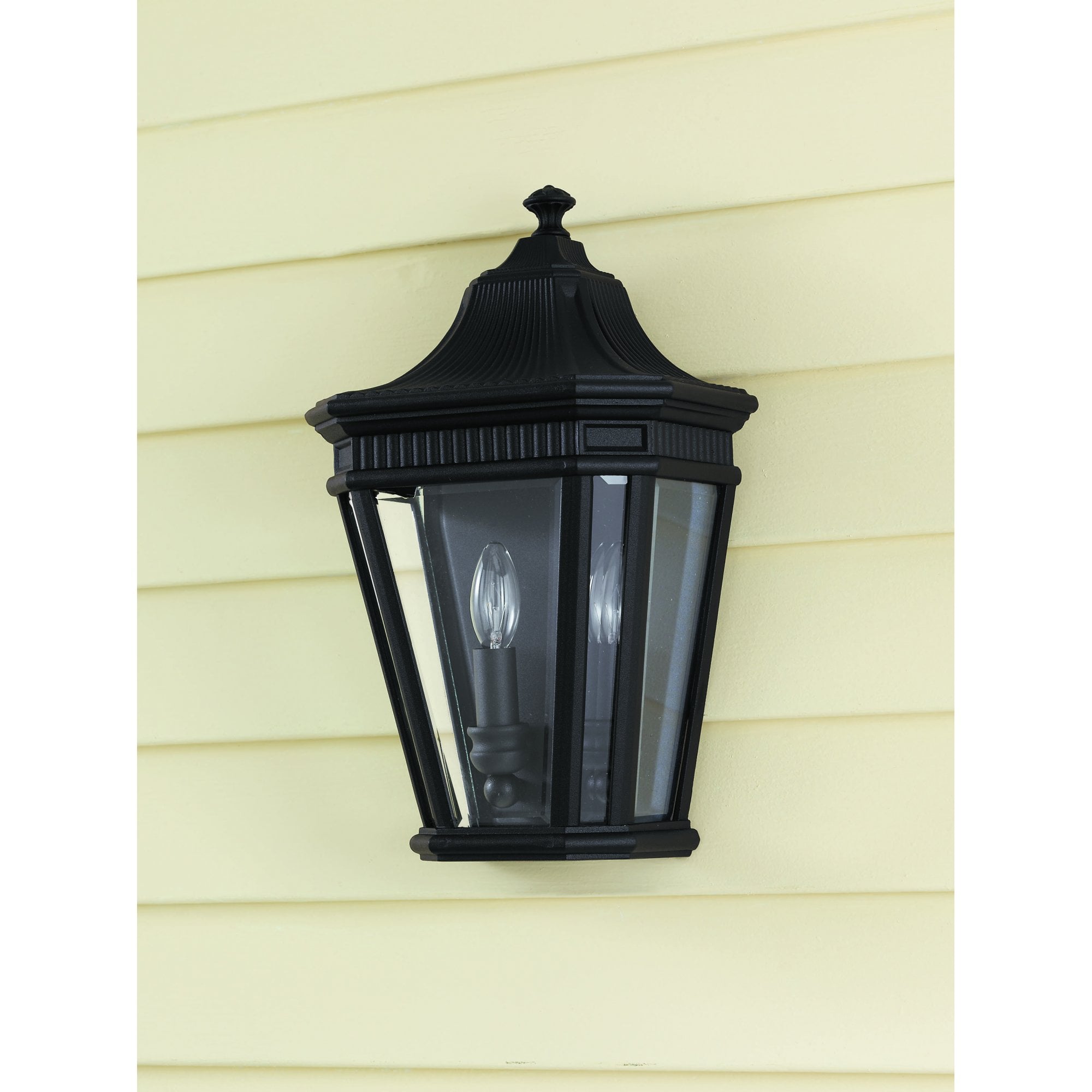 Cotswold Lane Outdoor Half Wall Lantern In Black Finish FE-COTSLN7 BK