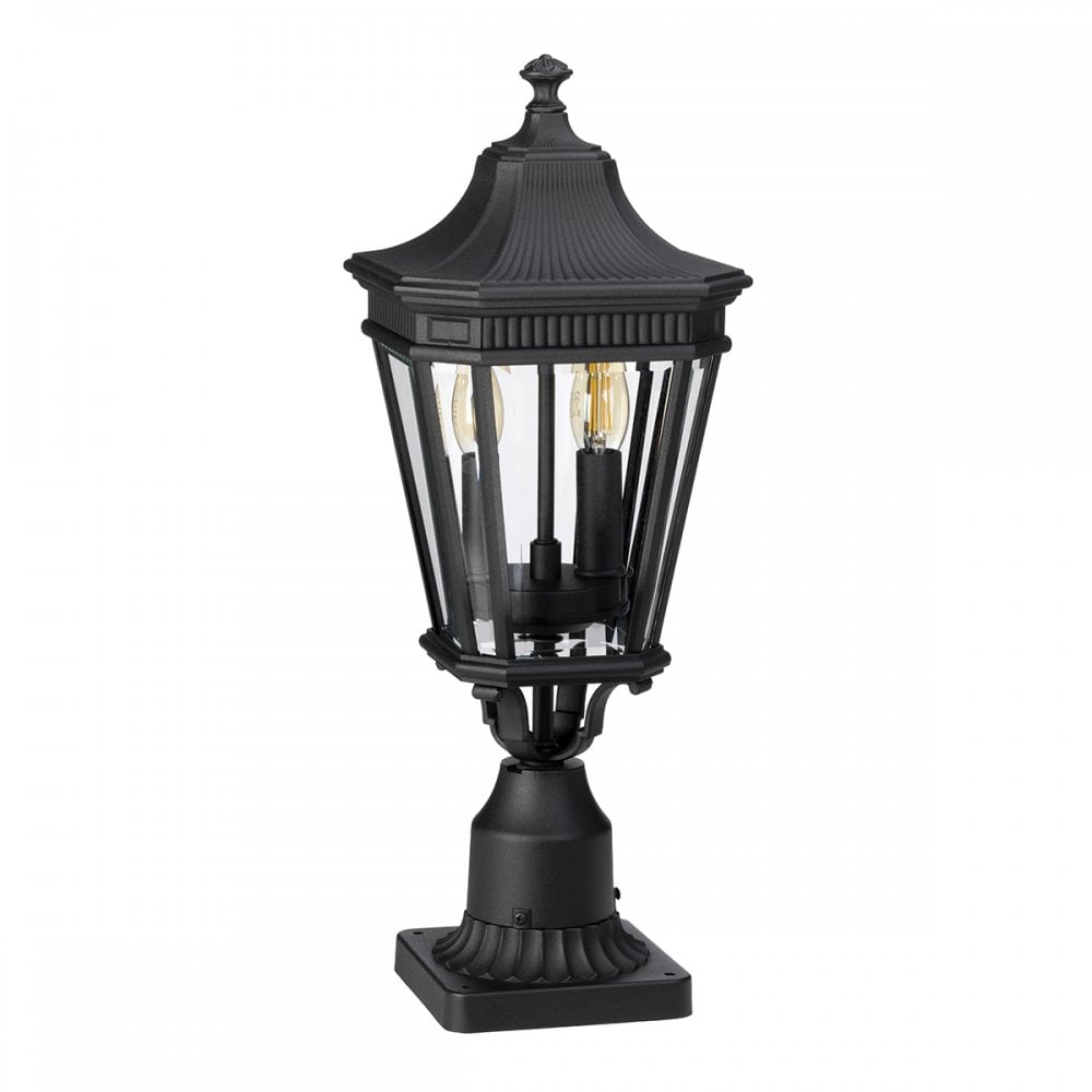 Cotswold Lane Outdoor Medium Pedestal Light In Black Finish FE-COTSLN3-M BK