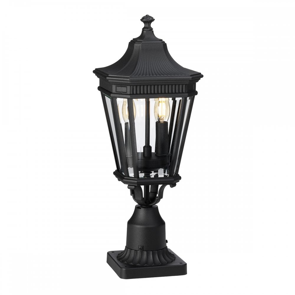 Cotswold Lane Outdoor Medium Pedestal Light In Black Finish FE-COTSLN3-M BK