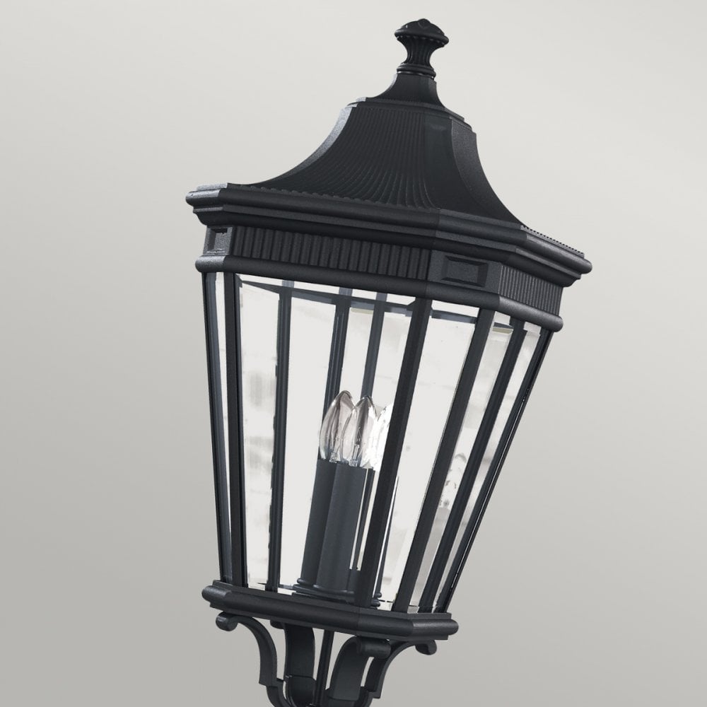 Cotswold Lane Outdoor Large Post Lantern In Black Finish FE-COTSLN5-L BK