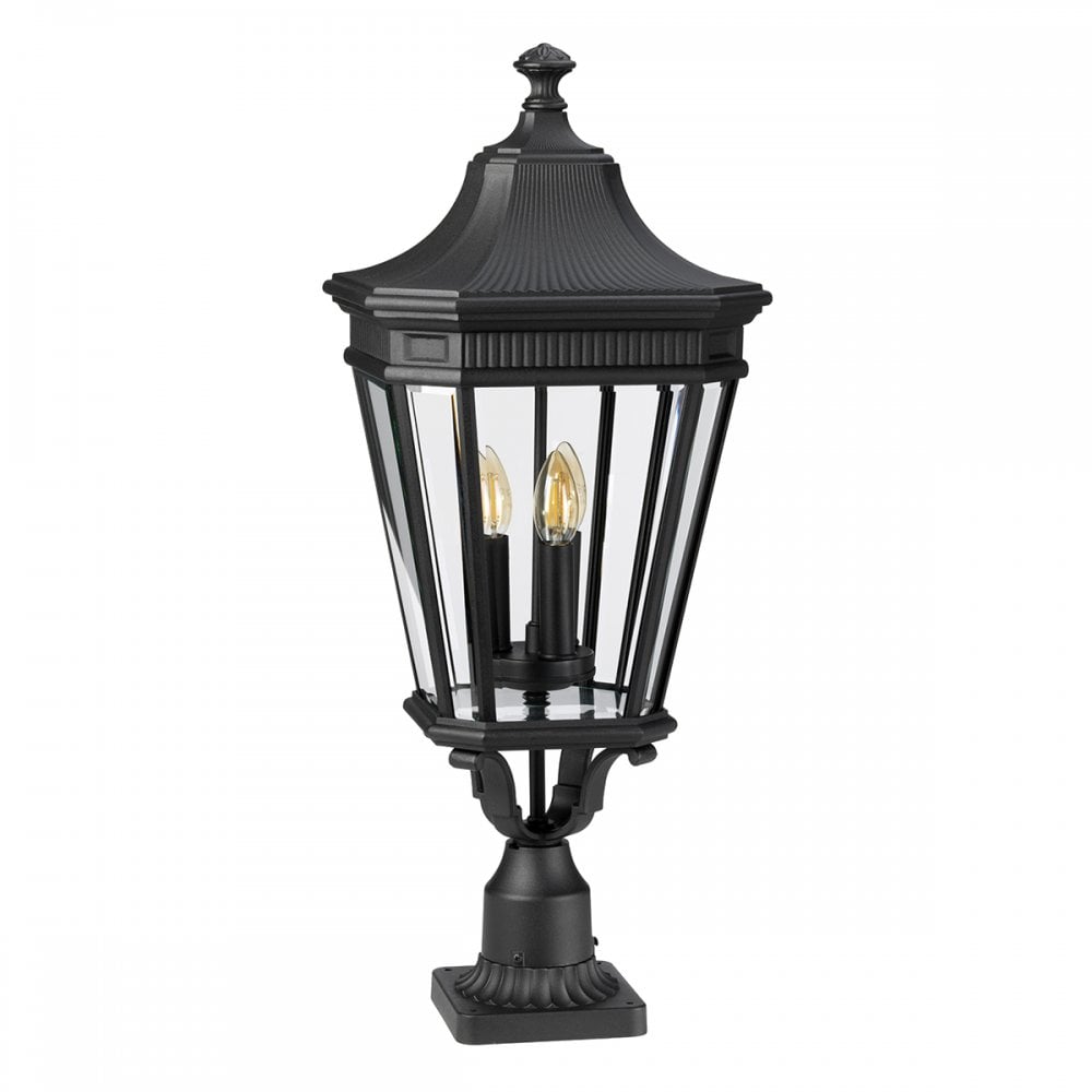 Cotswold Lane Outdoor Large Pedestal Light In Black Finish FE-COTSLN3-L BK