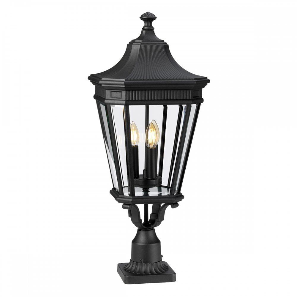 Cotswold Lane Outdoor Large Pedestal Light In Black Finish FE-COTSLN3-L BK