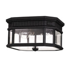 Cotswold Lane Outdoor Flush Mount Ceiling Lantern In Black Finish FE-COTSLN-F BK