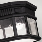Cotswold Lane Outdoor Flush Mount Ceiling Lantern In Black Finish FE-COTSLN-F BK