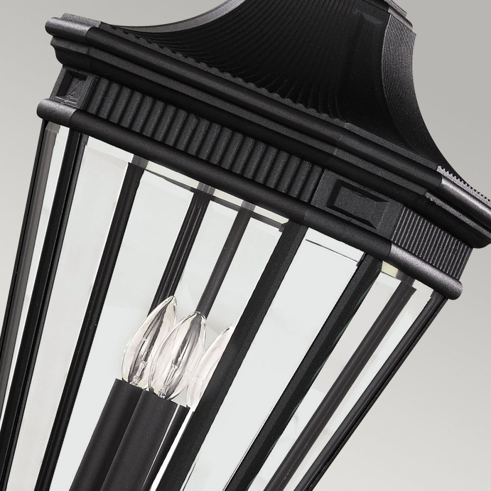 Cotswold Lane Outdoor Large Ceiling Chain Lantern In Black Finish FE-COTSLN8-L BK