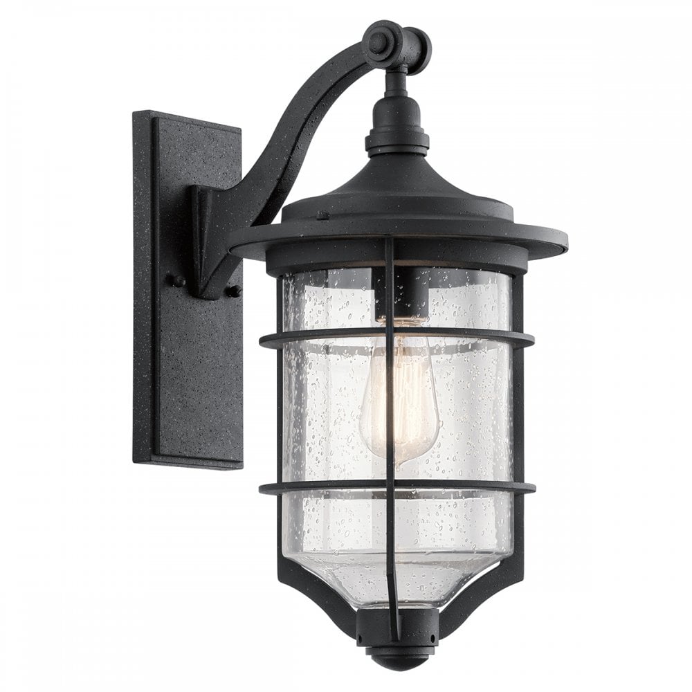 Royal Marine Medium Outdoor Wall Lantern In Distressed Black Finish KL-ROYALMARINE2-M