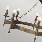 Cromwell wrought iron eight light chandelier CW8-OLD-BRZ