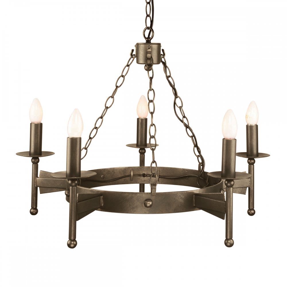 Cromwell wrought iron 5 light Ceiling Light CW5-OLD-BRZ
