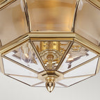 Newbury 3 Light Polished Brass Flush Mount Ceiling Light QZ-NEWBURY-F-PB