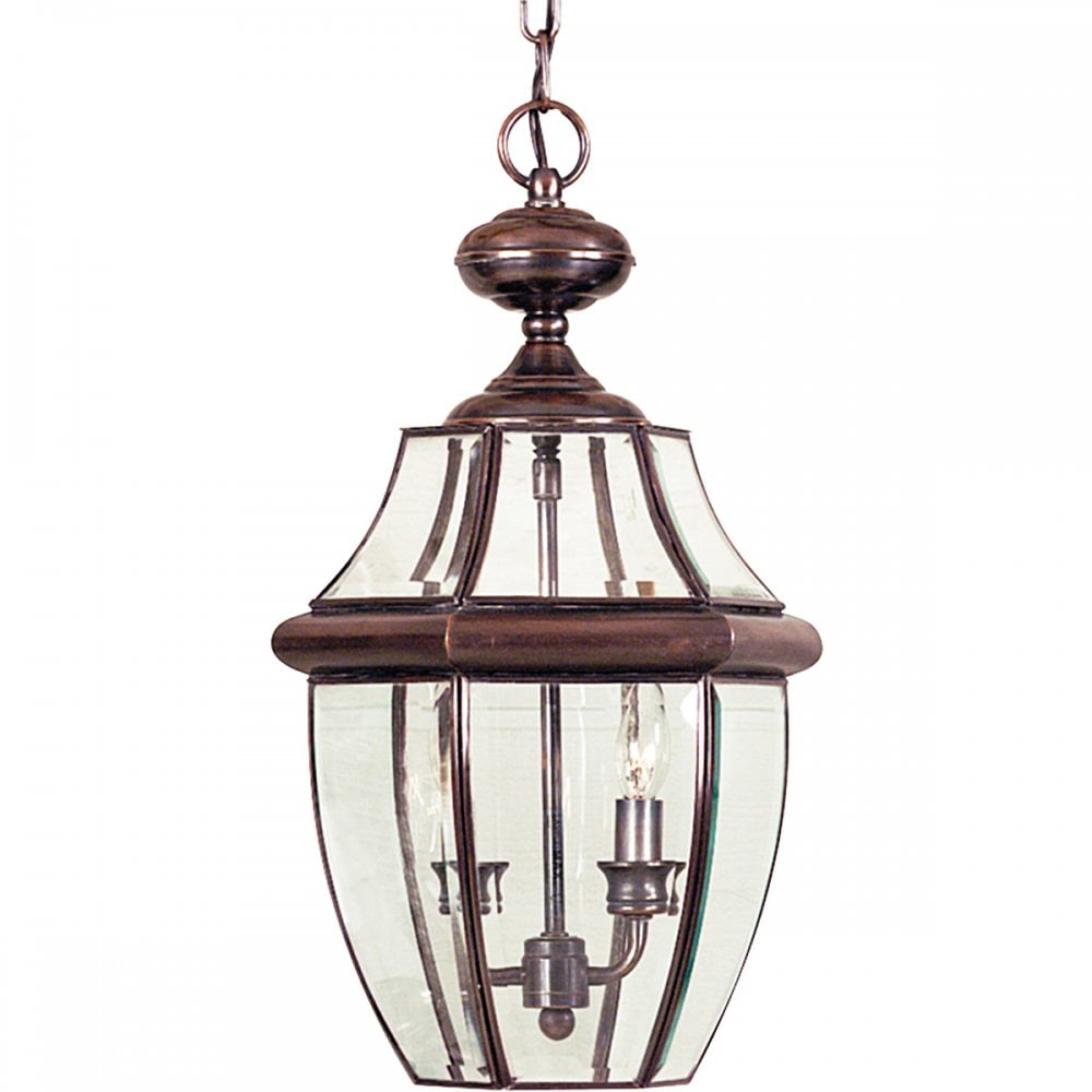 Newbury Outdoor Large Ceiling Lantern In Aged Copper Finish QZ-NEWBURY8-L-AC