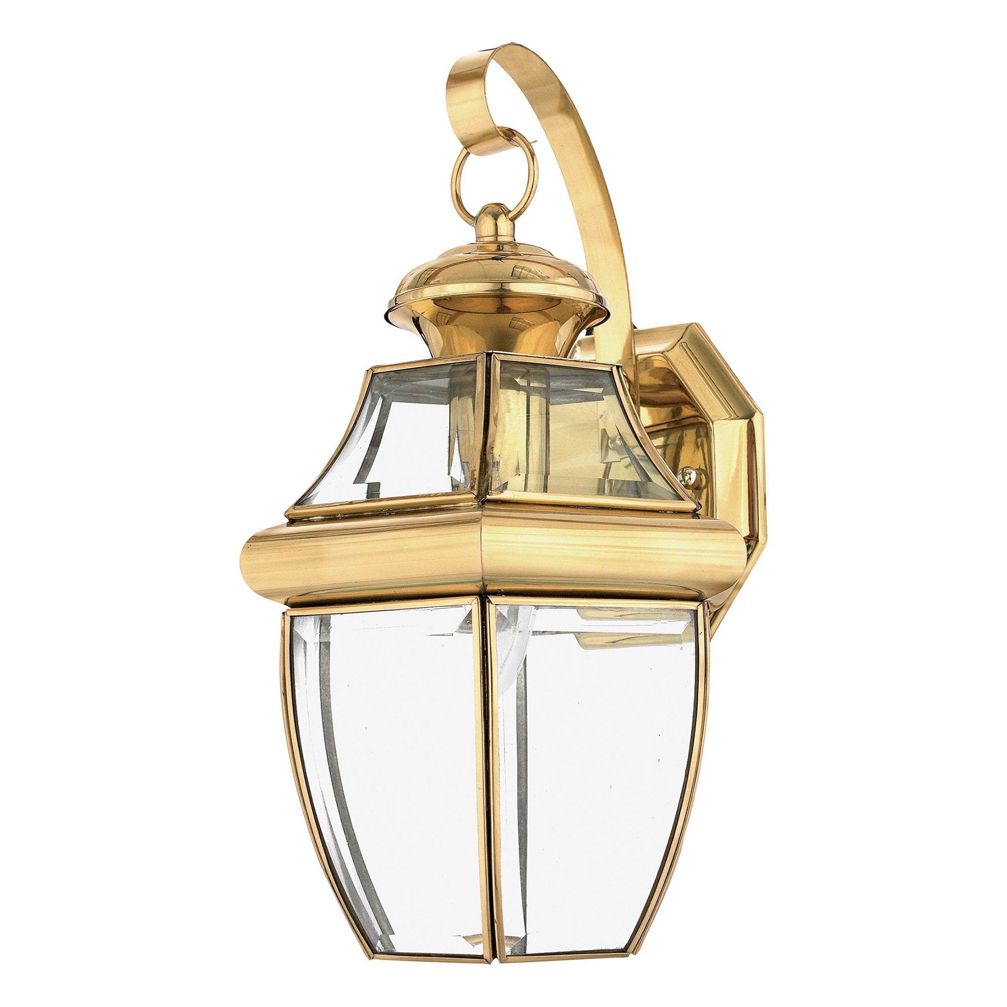 Newbury Outdoor Medium Wall Lantern In Polished Brass Finish QZ-NEWBURY2-M-PB