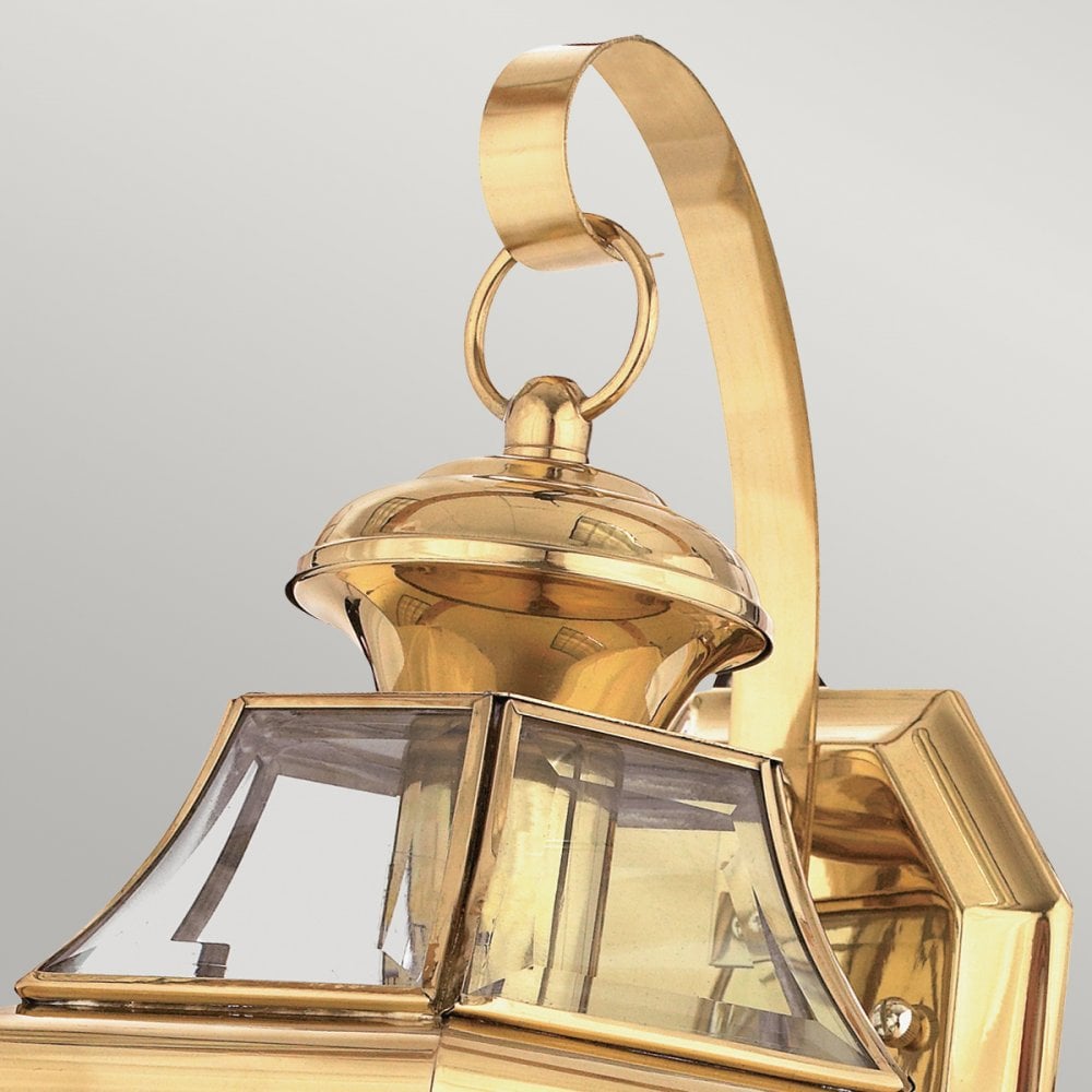 Newbury Outdoor Medium Wall Lantern In Polished Brass Finish QZ-NEWBURY2-M-PB