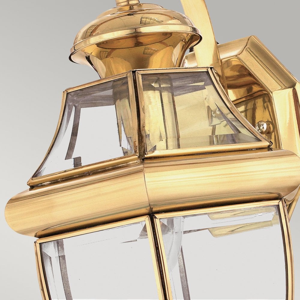 Newbury Outdoor Medium Wall Lantern In Polished Brass Finish QZ-NEWBURY2-M-PB