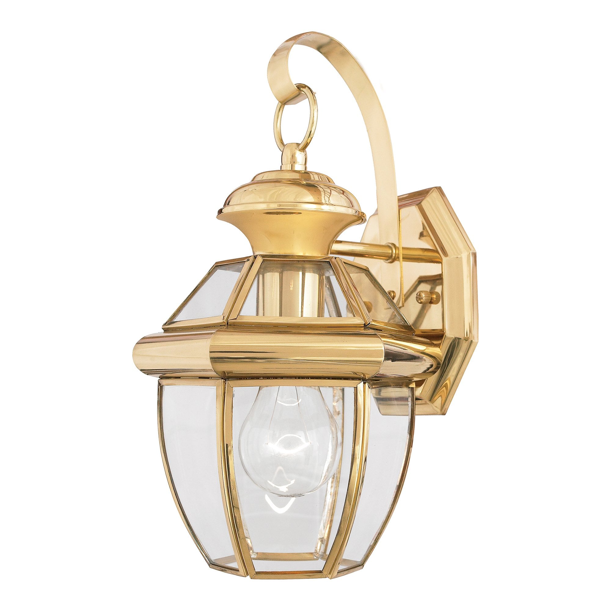 Newbury Outdoor Small Wall Lantern In Polished Brass Finish QZ-NEWBURY2-S-PB