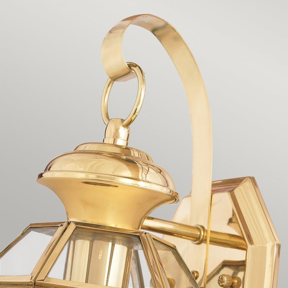 Newbury Outdoor Small Wall Lantern In Polished Brass Finish QZ-NEWBURY2-S-PB