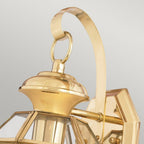 Newbury Outdoor Small Wall Lantern In Polished Brass Finish QZ-NEWBURY2-S-PB